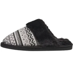 French Connection Women's Fairisle Scuff Slippers - Winter House Shoes For Women