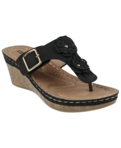 GC Shoes Narbone Flower Comfort Slide Wedge Sandals -Bearpaw Shoes Shop GUEST 01ba43f7 fa66 42d6 9edb fdd2fb4bf467