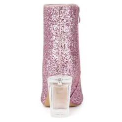 Allegra K Women's Clear Block Heel Glitter Ankle Boots -Bearpaw Shoes Shop GUEST 01eed185 aa61 43bc 9099 59eede1801f8