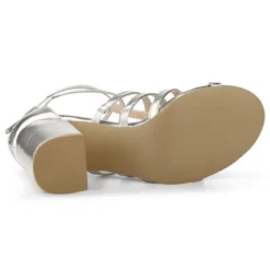 Allegra K Women's Cage Strappy Gladiators Chunky Heels Sandals -Bearpaw Shoes Shop GUEST 02afe43f 5bfa 41f3 ad0d 7e1fc56fc767