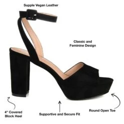 Journee Collection Womens Nairri Open Toe High Block Heel Pumps -Bearpaw Shoes Shop GUEST 03094caa e160 46c7 a092 8848089dcda2