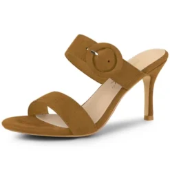 Allegra K Women's Opened Toe Buckle Stiletto Heels Slide Sandals -Bearpaw Shoes Shop GUEST 034d228b 63d3 404c b616 eb86e065cf31