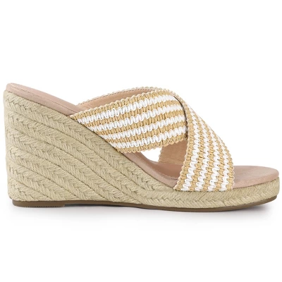 Allegra K Women's Espadrilles Wedges Slide Wedge Sandals 8 Allegra K Women's Espadrilles Wedges Slide Wedge Sandals - Image 6