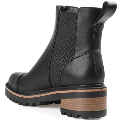 Journee Collection Womens Mirette Tru Comfort Foam Pull On Stacked Heel Booties 8 Journee Collection Womens Mirette Tru Comfort Foam Pull On Stacked Heel Booties - Image 6