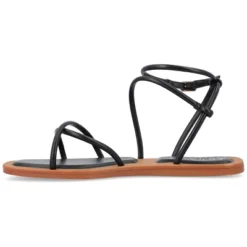 Journee Collection Womens Farron Tru Comfort Foam Buckle Flat Sandals