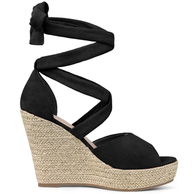 Perphy Lace Up Espadrilles Wedge Heels Sandals For Women 5 Perphy Lace Up Espadrilles Wedge Heels Sandals For Women - Image 3