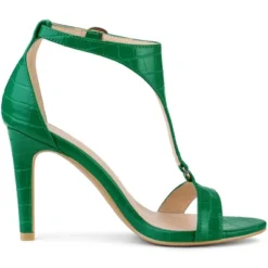 Allegra K Women's T Strap Croc Embossed Stiletto Heel Sandals -Bearpaw Shoes Shop GUEST 0e65586b 837d 4f74 b282 22c5bfa500e0