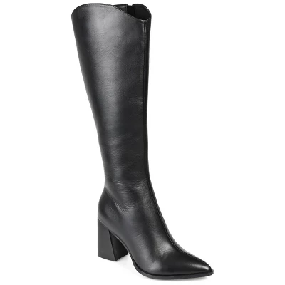 Journee Signature Womens Genuine Leather Laila Almond Toe Inside Zip Knee High Boots 11 Journee Signature Womens Genuine Leather Laila Almond Toe Inside Zip Knee High Boots - Image 9