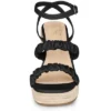 Perphy Espadrille Platform Ankle Strap Wedge Heel Sandals For Women