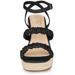 Perphy Espadrille Platform Ankle Strap Wedge Heel Sandals For Women