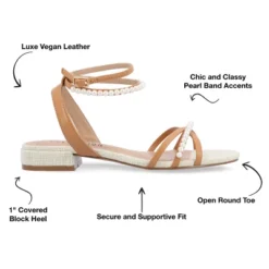 Journee Collection Womens Tulsi Faux Pearl Ankle Strap Covered Block Heel Sandals -Bearpaw Shoes Shop GUEST 15b4de76 fdb1 4857 9679 9c93fc2b260b