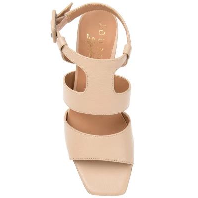 Journee Signature Womens Genuine Leather Beckie Block Heel Open Square Toe Sandals 5 Journee Signature Womens Genuine Leather Beckie Block Heel Open Square Toe Sandals - Image 3