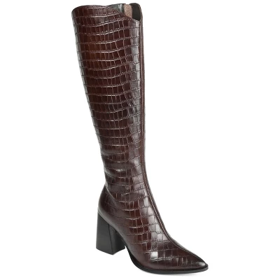 Journee Signature Womens Genuine Leather Laila Almond Toe Inside Zip Knee High Boots 12 Journee Signature Womens Genuine Leather Laila Almond Toe Inside Zip Knee High Boots - Image 10