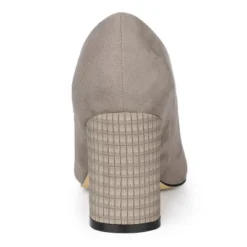 Allegra K Women's Pointy Toe Slip-on Plaid Printed Chunky Heels Pumps -Bearpaw Shoes Shop GUEST 1691b316 3134 4793 86e3 514b129a0d06