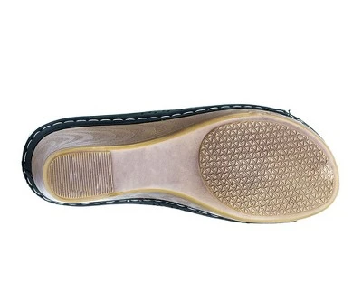 GC Shoes Juliet Perforated Flower Comfort Slide Wedge Sandals 6 GC Shoes Juliet Perforated Flower Comfort Slide Wedge Sandals - Image 4