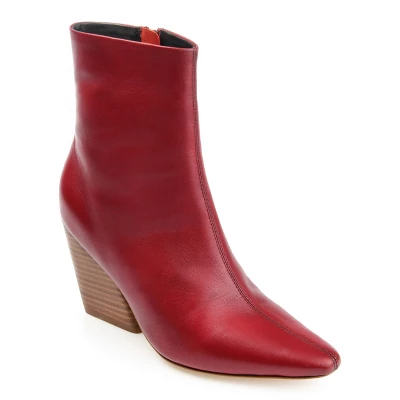 Journee Signature Womens Genuine Leather Hydra Almond Toe Stacked Ankle Booties 12 Journee Signature Womens Genuine Leather Hydra Almond Toe Stacked Ankle Booties - Image 10