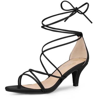 Perphy Women' Sandal Strappy Kitten Heel Lace Up Outreet Prom Shoe 8 Perphy Women' Sandal Strappy Kitten Heel Lace Up Outreet Prom Shoe - Image 6