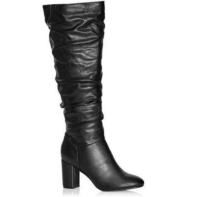 Women's WIDE FIT Petra Sleek Knee Boot - Black | CITY CHIC 10 Women's WIDE FIT Petra Sleek Knee Boot - Black | CITY CHIC - Image 8