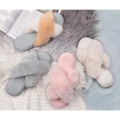 RockDove Women's Adeline Cross-Band Faux Fur Slide Slipper -Bearpaw Shoes Shop GUEST 1d4a628c b7f9 4a71 bab4 4e4235e25df9