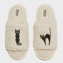 Dluxe By Dearfoams Women's Halloween Cat Slippers - Cream -Bearpaw Shoes Shop GUEST 1f7ddc16 d7cb 4884 805a 9f9c17e8810b