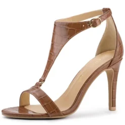 Allegra K Women's T Strap Croc Embossed Stiletto Heel Sandals -Bearpaw Shoes Shop GUEST 20e19b6c 73b4 411e bbfd 3b10f7618c65