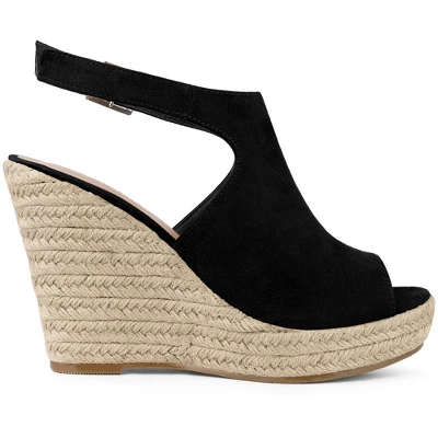 Allegra K Women's Slingback Peep Toe Platform Wedge Heels Sandals 7 Allegra K Women's Slingback Peep Toe Platform Wedge Heels Sandals - Image 5