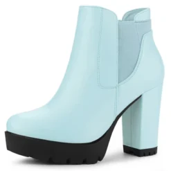 Allegra K Women Chunky High Heel Platform Zipper Chelsea Boots -Bearpaw Shoes Shop GUEST 25b71daa 3e27 4172 b291 8f6560e8fa9f