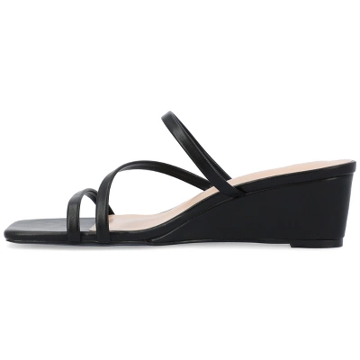 Journee Collection Womens Takarah Crossover Strap Slip On Wedge Sandals 3 Journee Collection Womens Takarah Crossover Strap Slip On Wedge Sandals