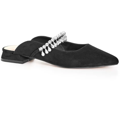 Women's Wide Fit Strappy Point Mule - Black | EVANS 9 Women's Wide Fit Strappy Point Mule - Black | EVANS - Image 7