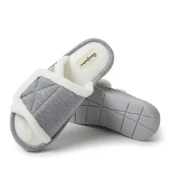 Dearfoams Women's Orla Adjustable Sweatshirt Slide Slippers
