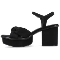 Journee Collection Womens Garner Knit Inset Platform Block Heel Sandals