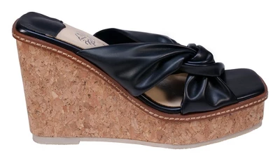 GC Shoes Neila Knotted Squared Toe Cork Slide Wedge Sandals 3 GC Shoes Neila Knotted Squared Toe Cork Slide Wedge Sandals