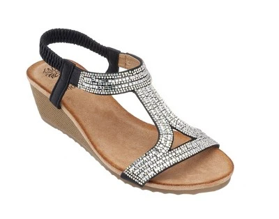 GC Shoes Coretta Embellished Slingback Wedge Sandals 7 GC Shoes Coretta Embellished Slingback Wedge Sandals - Image 5
