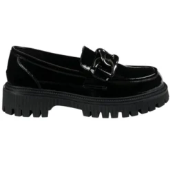 GC Shoes Vita Patent Buckle Lug Sole Platform Loafers