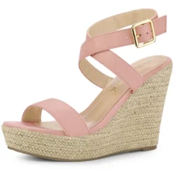 Allegra K Women's Slingback Crisscross Espadrille Wedges Heel Sandals -Bearpaw Shoes Shop GUEST 314fc232 5532 4b2b 9321 e2649e91c2a8