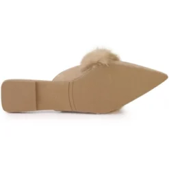 Allegra K Women's Pointed Toe Faux Fur Slip On Flat Slide Mules -Bearpaw Shoes Shop GUEST 3193c47b 31cb 4fcf 9eda 9c0bf80db81e