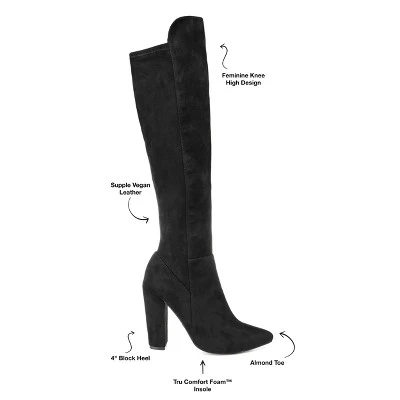 Journee Collection Womens Dominga Tru Comfort Foam Wide Calf Block Heel Knee High Boots 7 Journee Collection Womens Dominga Tru Comfort Foam Wide Calf Block Heel Knee High Boots - Image 5