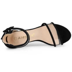 Allegra K Women's Clear Ankle Strap Chunky Heels Sandals -Bearpaw Shoes Shop GUEST 346c3664 077d 40c6 887e c411189a69a3