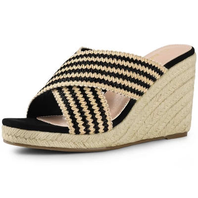 Allegra K Women's Espadrilles Wedges Slide Wedge Sandals 12 Allegra K Women's Espadrilles Wedges Slide Wedge Sandals - Image 10