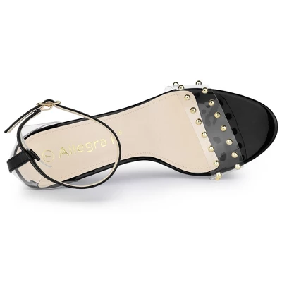 Allegra K Women's Clear Block Heel Ankle Strap Heeled Sandals 6 Allegra K Women's Clear Block Heel Ankle Strap Heeled Sandals - Image 4
