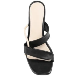 Journee Signature Womens Genuine Leather Jossette Slip On Block Heel Open Square Toe Sandals -Bearpaw Shoes Shop GUEST 390a98d7 3936 435f bc1d af2c048d2cad