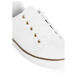 Women's WIDE FIT Metallic Stripe Trainer - White | EVANS -Bearpaw Shoes Shop GUEST 3c73262d 060f 4b50 bd74 b76003f7397b