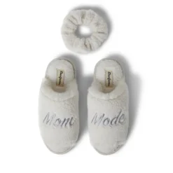 Dearfoams Womens Louise Embroidered Mom Slide Slipper Gift Set With Scrunchie -Bearpaw Shoes Shop GUEST 3cb5aa18 6f8a 46f7 bc6a 56ee48a1316f