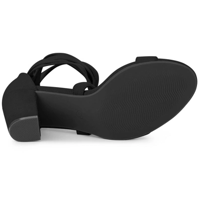 Perphy Crisscross Lace Up Mid Block Heels Sandals For Women 6 Perphy Crisscross Lace Up Mid Block Heels Sandals For Women - Image 4