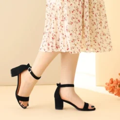 Perphy Ankle Strap Open Toe Block Heels Sandals For Women
