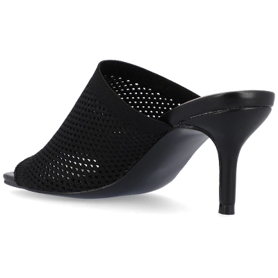 Journee Collection Womens Leighton Soft Knit Slip On Open Toe Pumps 8 Journee Collection Womens Leighton Soft Knit Slip On Open Toe Pumps - Image 6