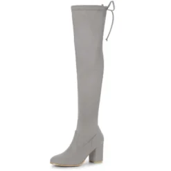 Allegra K Women's Round Toe Chunky Heel Over The Knee High Boots -Bearpaw Shoes Shop GUEST 3faf8072 caf6 46de 99b9 62d250eb4bce