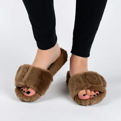 Journee Collection Women's Faux Fur Shadow Slipper 9 Journee Collection Women's Faux Fur Shadow Slipper - Image 7