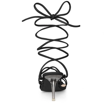 Allegra K Women's Lace Up Strappy Stiletto Heel Sandals 4 Allegra K Women's Lace Up Strappy Stiletto Heel Sandals - Image 2