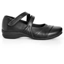 Women's WIDE FIT Brooklyn Comfort Flat - Black | CLOUDWALKERS